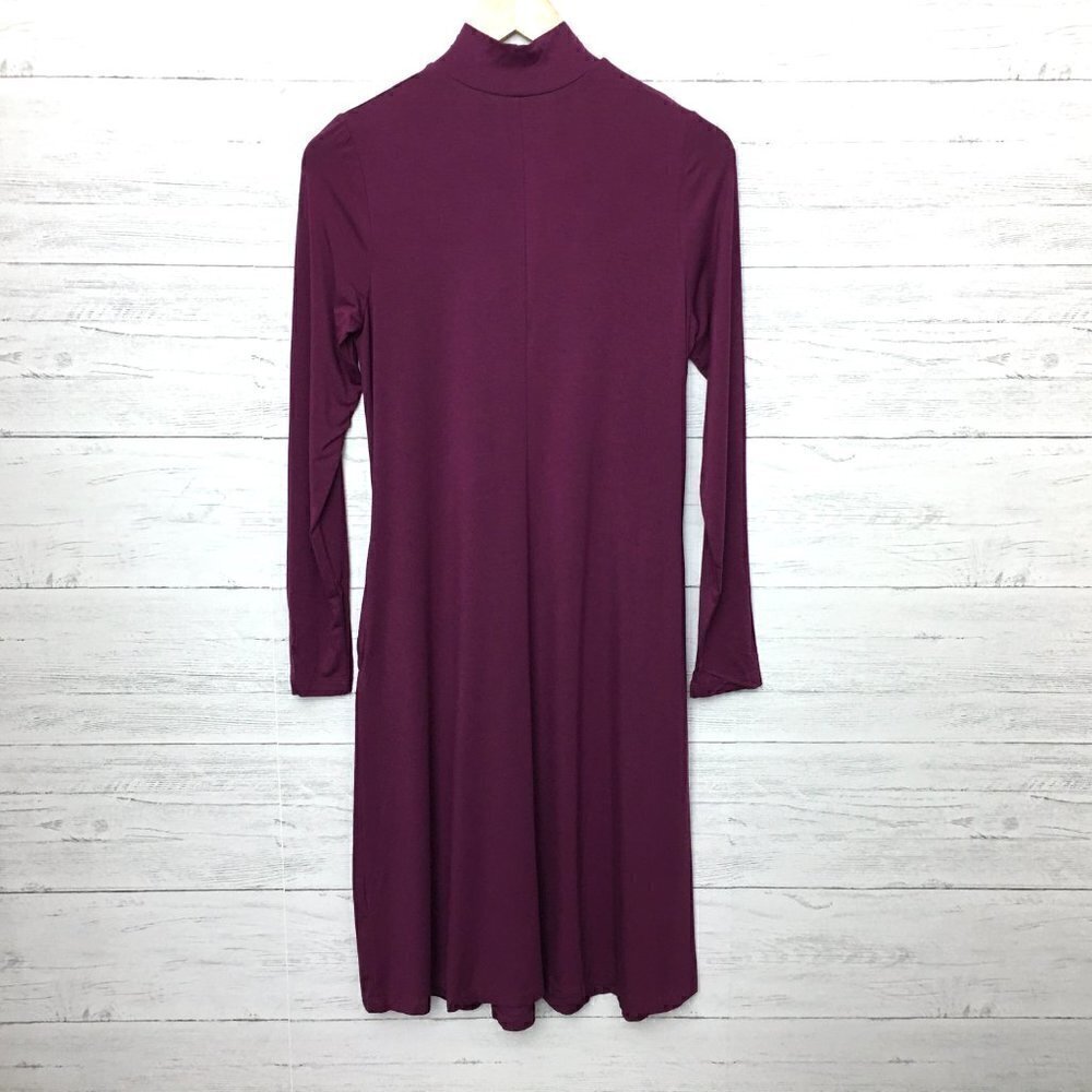 NEW Susan Graver Plum Purple Dress Cool Touch Mock Neck Swing Dress XXS - Picture 11 of 12